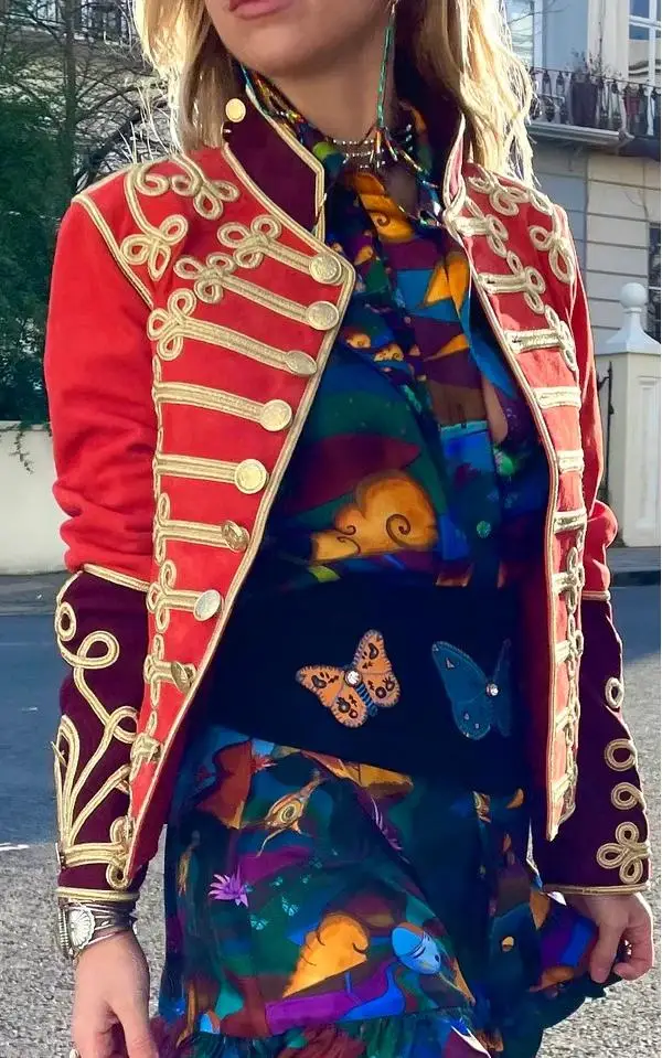 Women Fashion Gothic Military Coat Red And Blue Hussar Military Embroidery Jacket Costume Steampunk Parade Jacket
Women Fashion Gothic Military Coat Red And Blue Hussar Military Embroidery Jacket Costume Steampunk Parade Jacket
