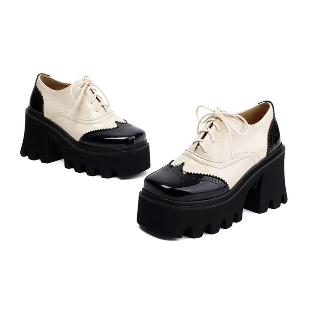 Women Platform Wedge Oxford Shoes Lace Up Chunky Heel Brogue Style Black Pink Beige White Size 34-43 1857-3
Women Platform Wedge Oxford Shoes Lace Up Chunky Heel Brogue Style Black Pink Beige White Size 34-43 1857-3