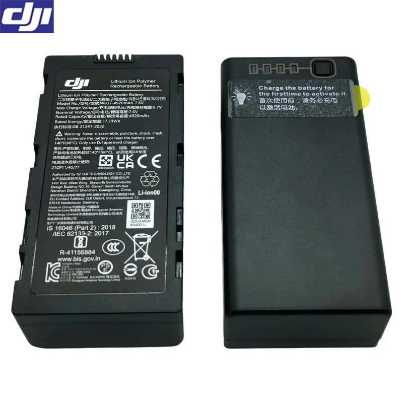 New WB37 battery 4920mAh 7.6V For DJI T25 T20 T16 T30 T40 T50 T60 T70 T100 RTK4 Universal Series Plant Protection Machines
New WB37 battery 4920mAh 7.6V For DJI T25 T20 T16 T30 T40 T50 T60 T70 T100 RTK4 Universal Series Plant Protection Machines