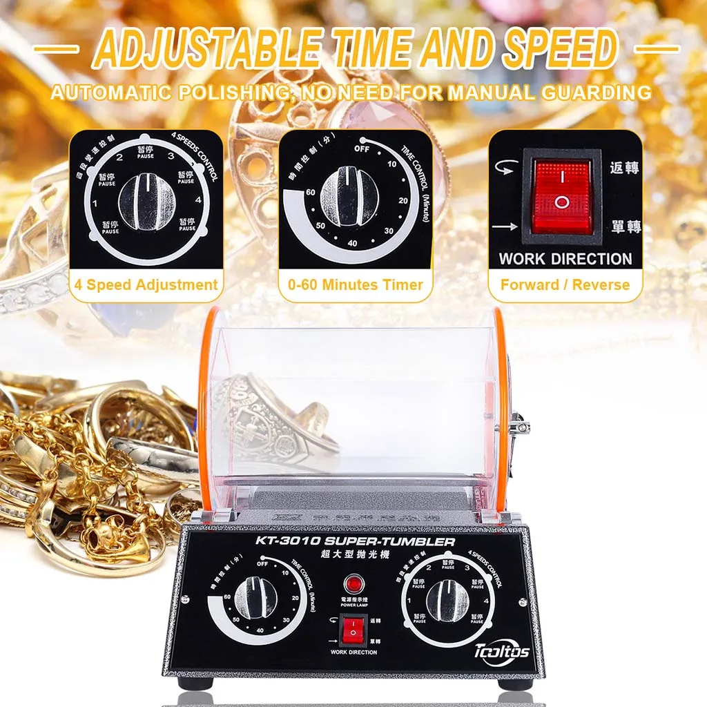 Машина для полировки медных монет, грецких орехов, роликовая, роликовая полировальная машина KT-3010, инструменты для чистки ювелирных изделий, золотых и серебряных изделий
Машина для полировки медных монет, грецких орехов, роликовая, роликовая полировальная машина KT-3010, инструменты для чистки ювелирных изделий, золотых и серебряных изделий