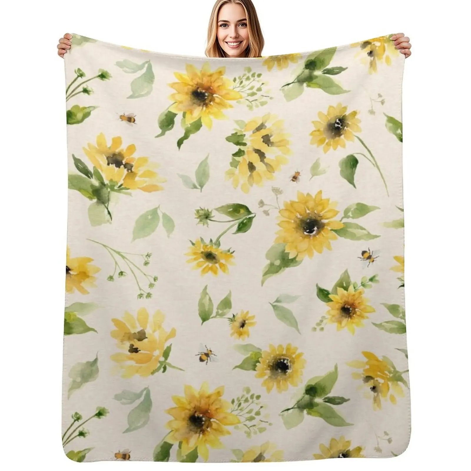Sunflowers and Bees Throw Blanket Cozy Light Blanket for Travel Camping Picnic
Sunflowers and Bees Throw Blanket Cozy Light Blanket for Travel Camping Picnic