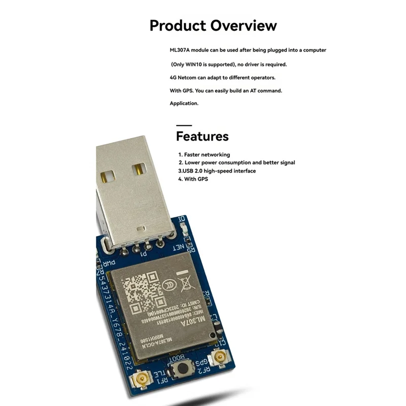 ML307A 4G Полный модуль Netcom USB Интернет-модуль с многофункциональным портативным модулем GPS без драйвера
ML307A 4G Полный модуль Netcom USB Интернет-модуль с многофункциональным портативным модулем GPS без драйвера
