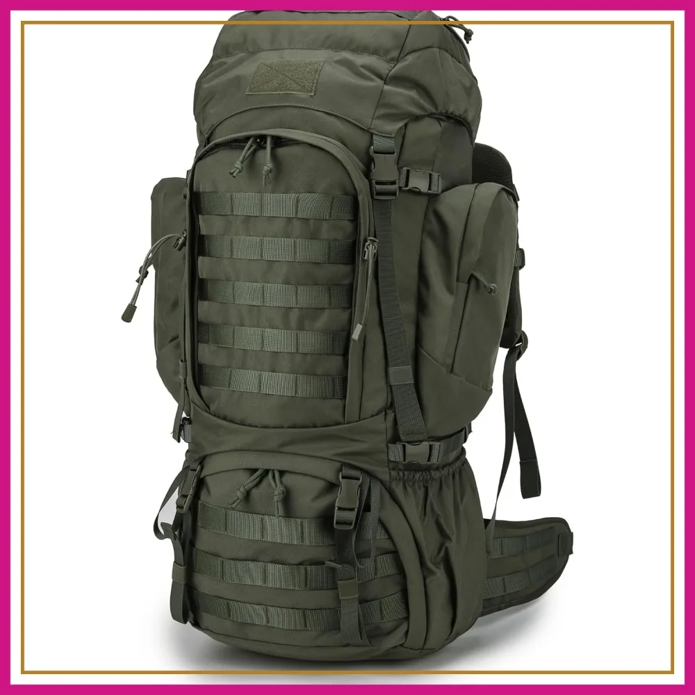 60L Military Internal Frame Backpack for Hiking, Camping, Hunting with Rain Cover
60L Military Internal Frame Backpack for Hiking, Camping, Hunting with Rain Cover