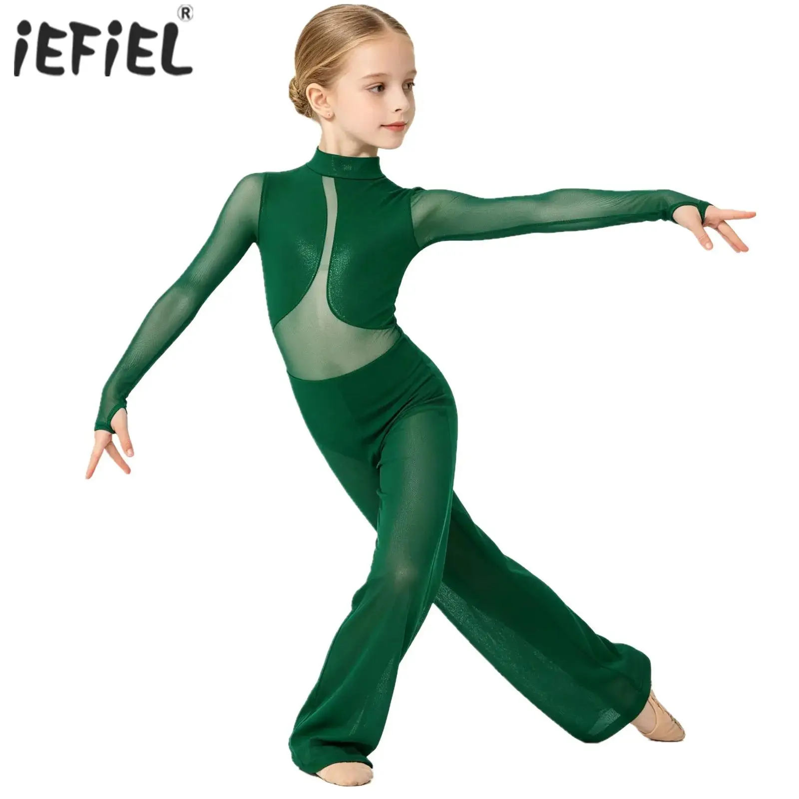 Kids Girls Gymnastics Ballet Dance Unitards Jumpsuit Performance Costume Sheer Mesh Wide-Leg Metallic Full Body Leotard Bodysuit
Kids Girls Gymnastics Ballet Dance Unitards Jumpsuit Performance Costume Sheer Mesh Wide-Leg Metallic Full Body Leotard Bodysuit