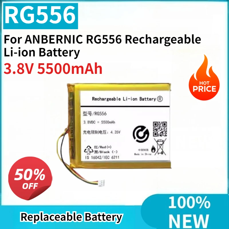 Высококачественная новая сменная батарея RG556 3.8V 5500mAh для ANBERNIC RG556, перезаряжаемая литий-ионная батарея
Высококачественная новая сменная батарея RG556 3.8V 5500mAh для ANBERNIC RG556, перезаряжаемая литий-ионная батарея