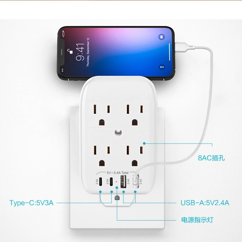 New US Standard Power Strip Extender Multi-Outlet Socket Household Use Wall Plug 1-to-Multiple Converter Wireless Plug Adaptors
New US Standard Power Strip Extender Multi-Outlet Socket Household Use Wall Plug 1-to-Multiple Converter Wireless Plug Adaptors