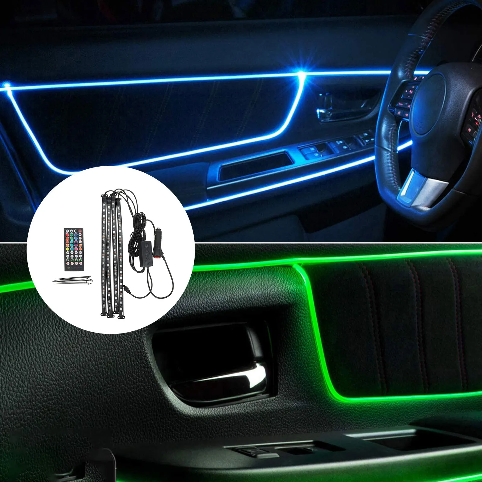 72LED Car Strip Auto Interior Lights High Brightness Remote APP Control Trim Lights For Cars Adjustable Colors Atmosphere
72LED Car Strip Auto Interior Lights High Brightness Remote APP Control Trim Lights For Cars Adjustable Colors Atmosphere