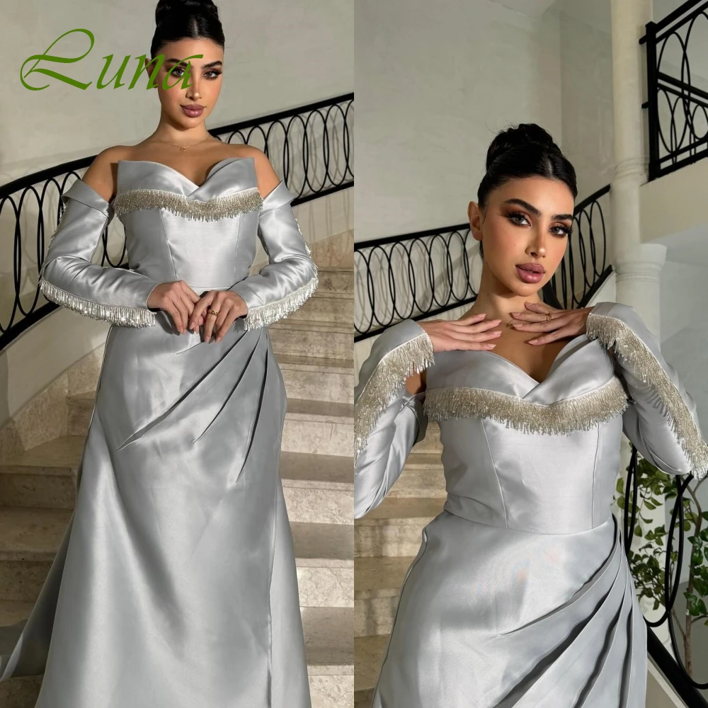 Customized Exquisite Detachable Sleeve 3/4 Sleeves Evening Dress High Quality Satin Prom Dresses Delicate Tassel Party Gowns
Customized Exquisite Detachable Sleeve 3/4 Sleeves Evening Dress High Quality Satin Prom Dresses Delicate Tassel Party Gowns