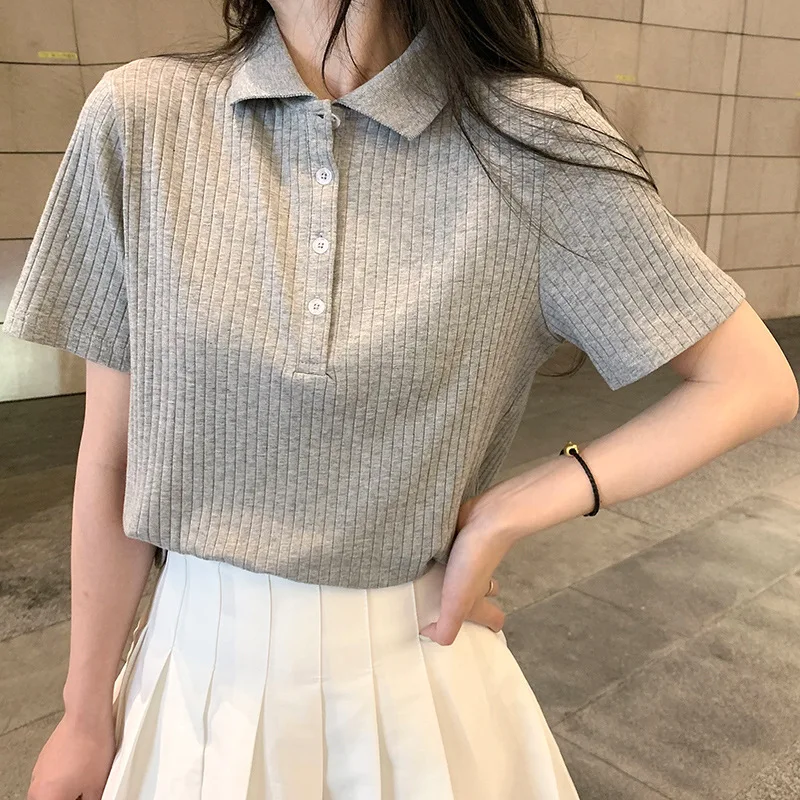 Hot Girl Polo Shirt for Women in Summer New Style Student Design Slim Fit Slim Internet Celebrity Solid Color Short-sleeved T
Hot Girl Polo Shirt for Women in Summer New Style Student Design Slim Fit Slim Internet Celebrity Solid Color Short-sleeved T