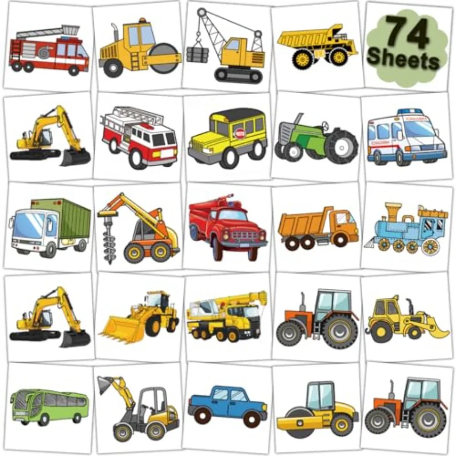 Car and Truck Temporary Tattoos for Party Supplies - 74 Individually Sheets Car Construction Tractor Tattoos for Boys Birthday
Car and Truck Temporary Tattoos for Party Supplies - 74 Individually Sheets Car Construction Tractor Tattoos for Boys Birthday