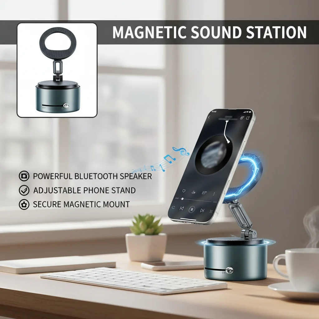 360 Degree Rotating Folding Magnetic Suction Phone Holder Vacuum Desktop Bluetooth Speaker Stand
360 Degree Rotating Folding Magnetic Suction Phone Holder Vacuum Desktop Bluetooth Speaker Stand