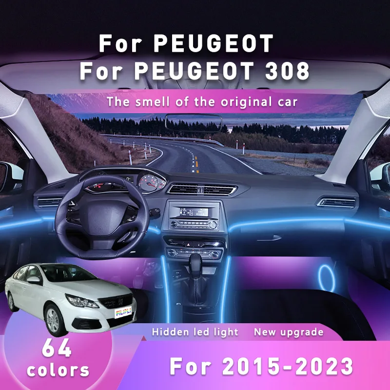 For The PEUGEOT 308 For 2019 Multi Color Mood Atmosphere Decoration 64 RGB Car Wireless DIY Bluetooth LED Interior Light Strips
For The PEUGEOT 308 For 2019 Multi Color Mood Atmosphere Decoration 64 RGB Car Wireless DIY Bluetooth LED Interior Light Strips
