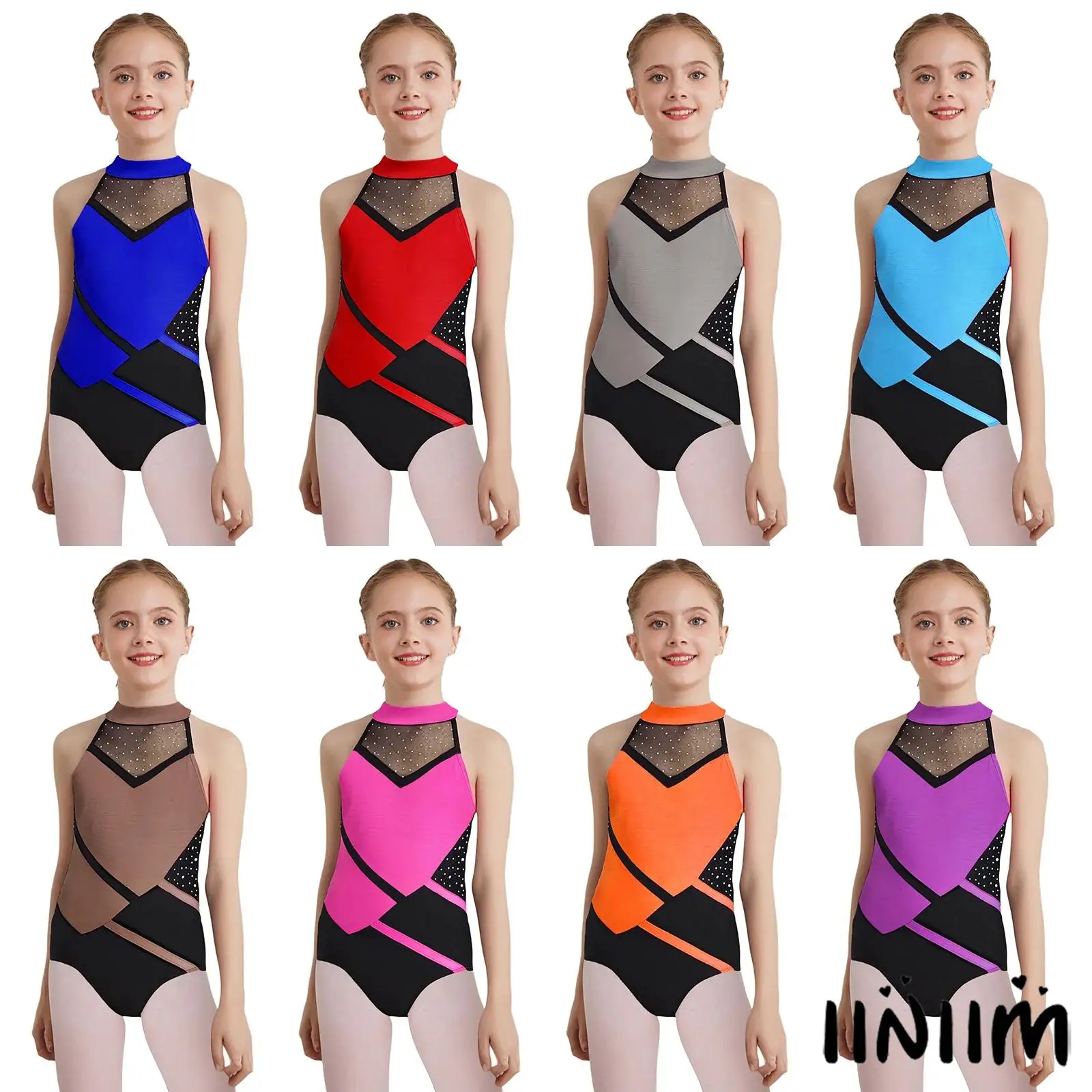 New Girls Glittery Figure Skating Bodysuit Kids Color Block Strappy Back Rhinestones Ballet Dance Gymnastics Performance Leotard
New Girls Glittery Figure Skating Bodysuit Kids Color Block Strappy Back Rhinestones Ballet Dance Gymnastics Performance Leotard