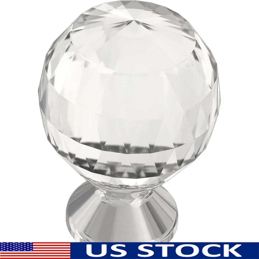 Chrome Faceted Glass Knob Set of Two Hardware Included Easy Installation Modern Ambiance Cabinet Furniture Refresh Privacy Use
Chrome Faceted Glass Knob Set of Two Hardware Included Easy Installation Modern Ambiance Cabinet Furniture Refresh Privacy Use
