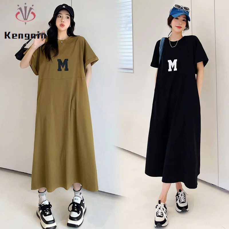 Print Letter Woman Dresses 2023 Summer Loose Plus Size Lady Vestido Patchwork T-Shirt Dress O-Neck Female Cotton Robe KE3320
Print Letter Woman Dresses 2023 Summer Loose Plus Size Lady Vestido Patchwork T-Shirt Dress O-Neck Female Cotton Robe KE3320