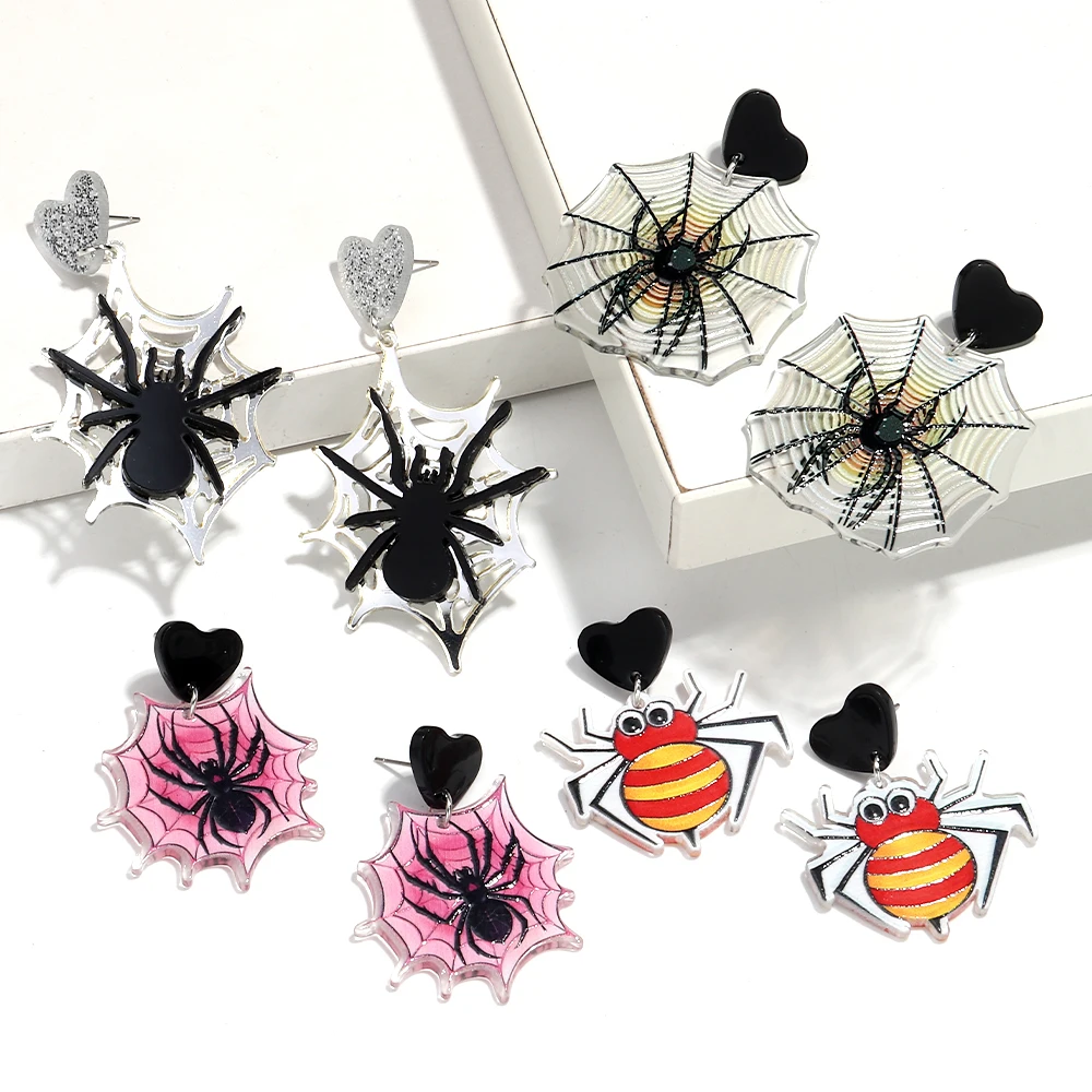 Gothic Spider Web Acrylic Halloween Earrings for Women 2025 Horror Colorful Pendant Earring Creative Party Jewelry Gifts
Gothic Spider Web Acrylic Halloween Earrings for Women 2025 Horror Colorful Pendant Earring Creative Party Jewelry Gifts