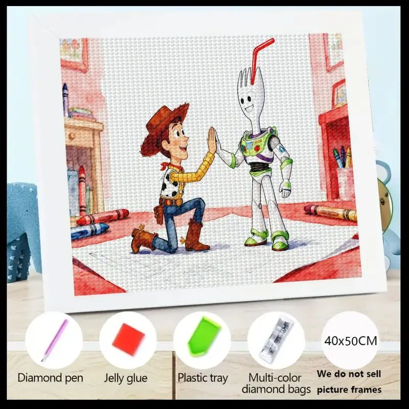 1PC 5D Full Drill DIY Diamond Painting Kit, Toy Story Woody & Forky as Buzz Lightyear High-Five Celebration, Cartoon Character B
1PC 5D Full Drill DIY Diamond Painting Kit, Toy Story Woody & Forky as Buzz Lightyear High-Five Celebration, Cartoon Character B