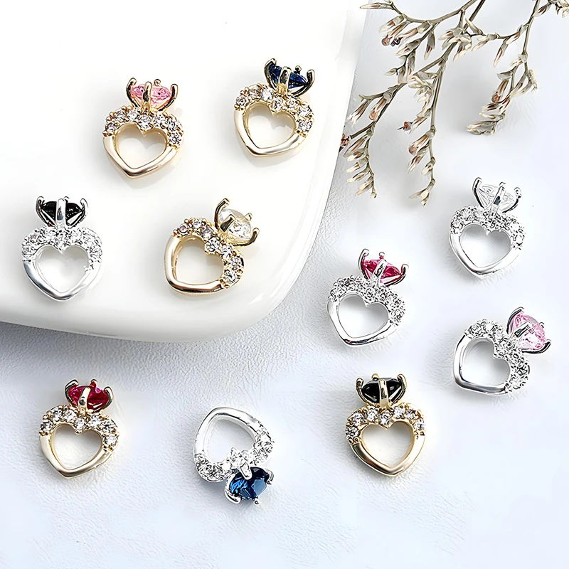 5PC 3D Luxury Alloy Love Heart Diamond Ring Nail Art Charms Zircon Rhinestone Accessories For Nails Decoration Manicure Supplies
5PC 3D Luxury Alloy Love Heart Diamond Ring Nail Art Charms Zircon Rhinestone Accessories For Nails Decoration Manicure Supplies