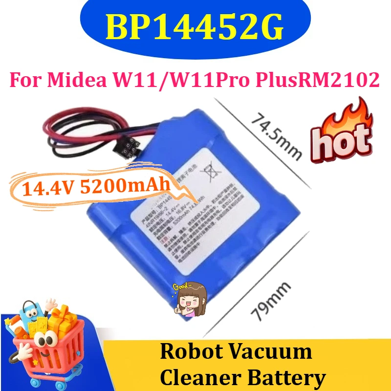 Аккумулятор литиевый BP14452G 14.4В 5200мАч для робота-пылесоса Midea W11/W11Pro/PlusRM2102
Аккумулятор литиевый BP14452G 14.4В 5200мАч для робота-пылесоса Midea W11/W11Pro/PlusRM2102