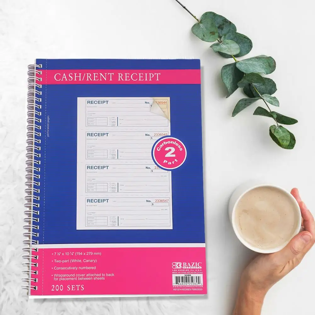 Spiral Receipt Book Carbonless Receipt Book Spiral Money Rent Receipt Book with 2 Parts Carbonless Copy Paper Smooth Writing
Spiral Receipt Book Carbonless Receipt Book Spiral Money Rent Receipt Book with 2 Parts Carbonless Copy Paper Smooth Writing