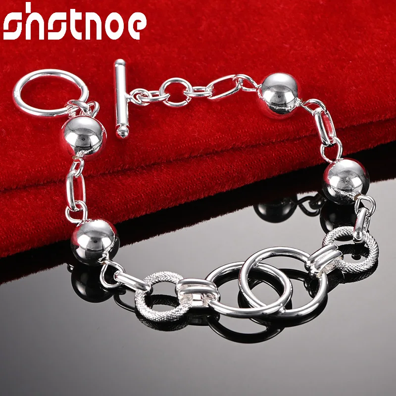 SHSTONE 925 Sterling Silver Circular Bead Chain Bracelets For Woman Wedding Engagement Birthday Christmas Party Fashion Jewelry
SHSTONE 925 Sterling Silver Circular Bead Chain Bracelets For Woman Wedding Engagement Birthday Christmas Party Fashion Jewelry