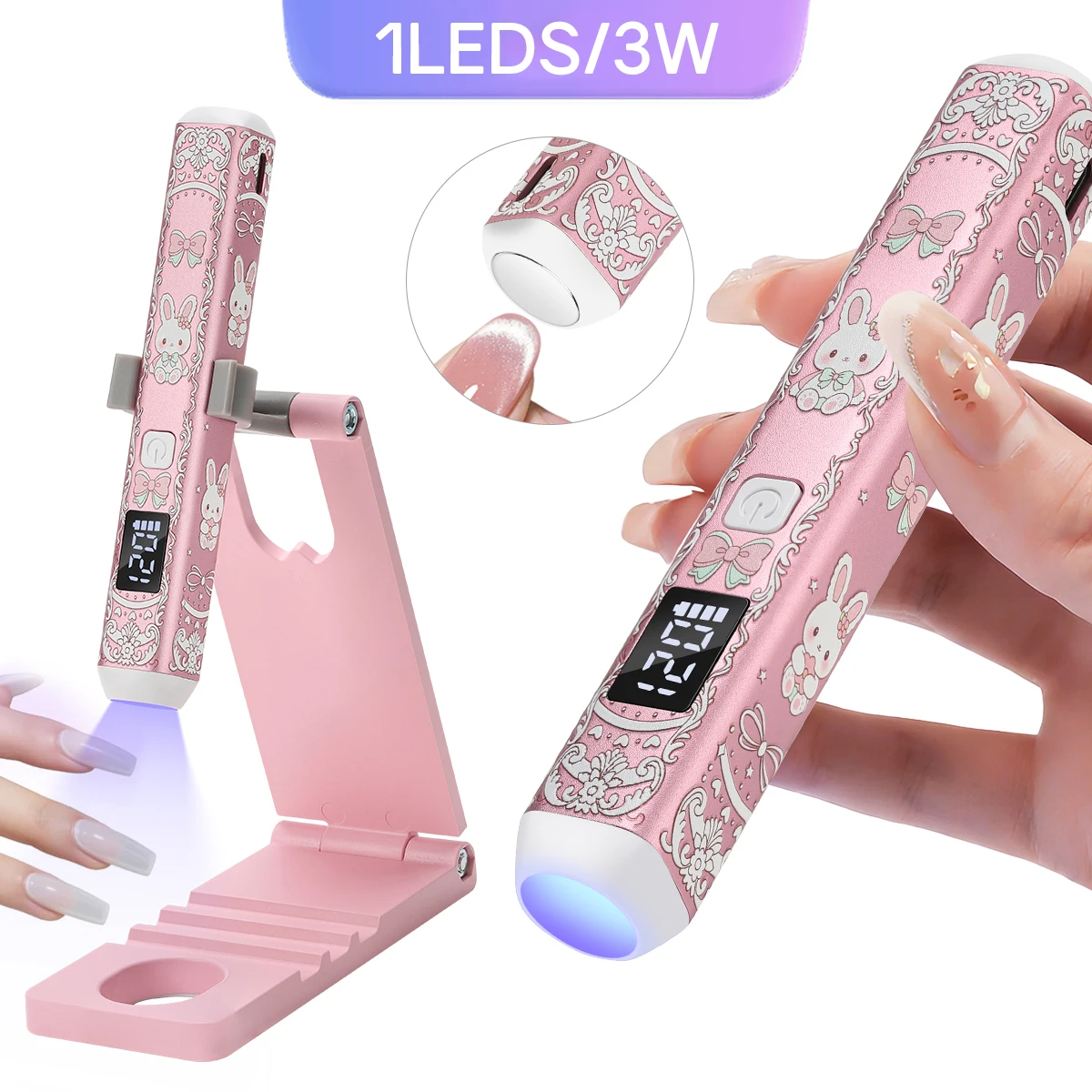 DianaBeauty 5-IN-1 Handheld UV Light With LCD Display Cordless Nail Lamp With Adjustable Stand Rechargeable Fast-Dry Nail Dryer
DianaBeauty 5-IN-1 Handheld UV Light With LCD Display Cordless Nail Lamp With Adjustable Stand Rechargeable Fast-Dry Nail Dryer