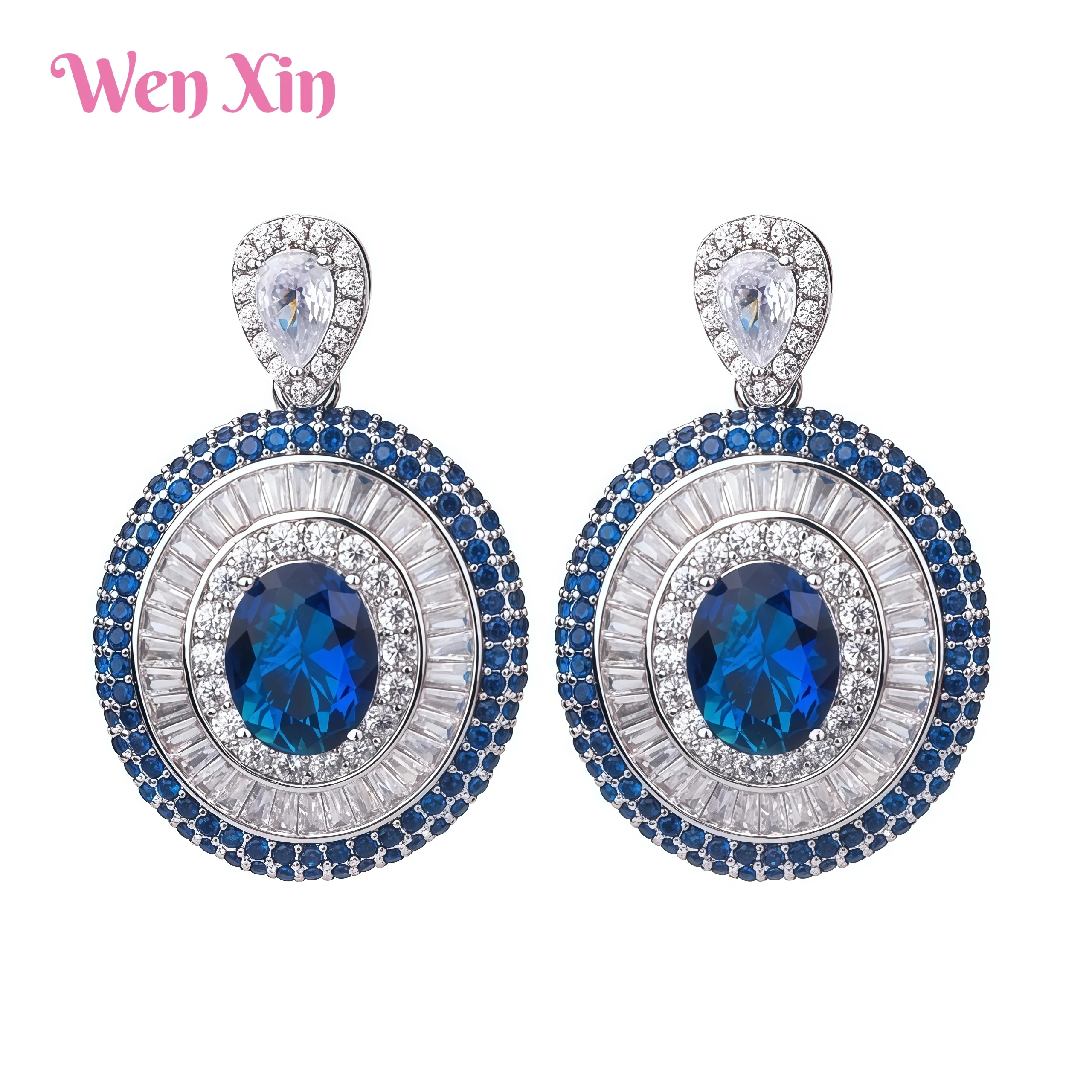 WENXIN Brand MUSHAN MCT New Top Grade Quality Jewelry Stud Earrings For Women Blue Treasure Diamond Pendant Set Accessories
WENXIN Brand MUSHAN MCT New Top Grade Quality Jewelry Stud Earrings For Women Blue Treasure Diamond Pendant Set Accessories