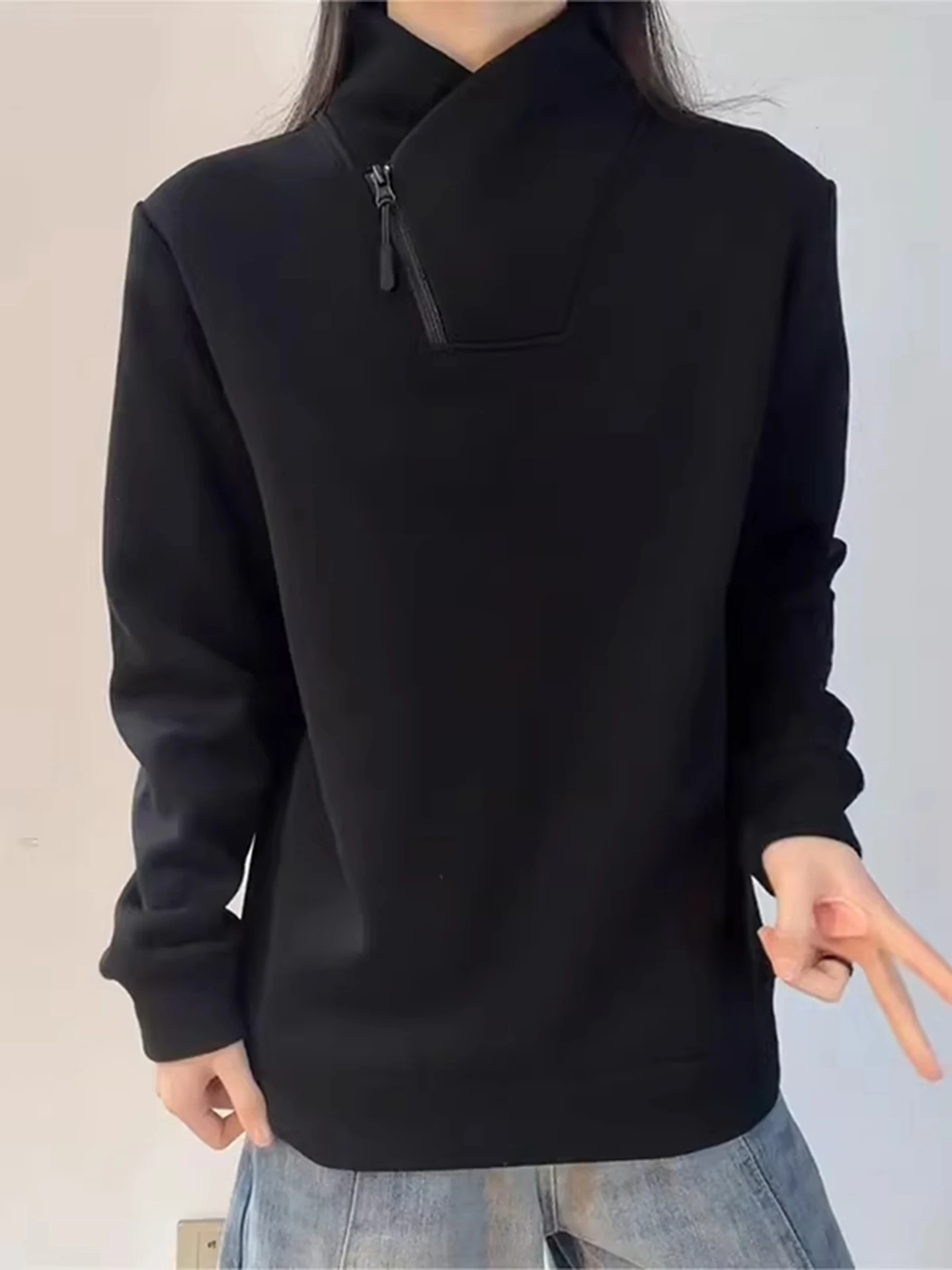 Bla High Collar Fce Lined Asymmetrical Thi Long Sve Hoodie Men's Autumn Winter American Sle Heavyweight Base irt
Bla High Collar Fce Lined Asymmetrical Thi Long Sve Hoodie Men's Autumn Winter American Sle Heavyweight Base irt