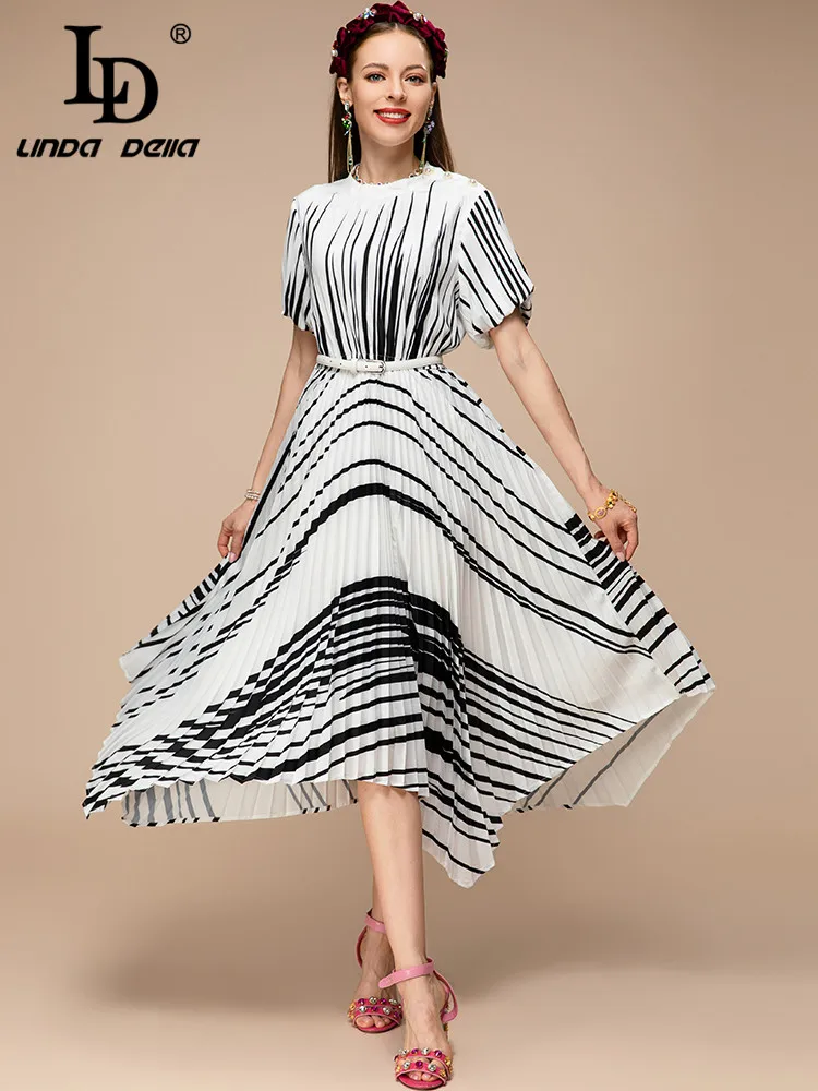 LD LINDA DELLA New 2023 Summer Fashion Women Asymmetrical A-Line Long Dress Sashes Slim Striped Print Lantern Sleeve Dress
LD LINDA DELLA New 2023 Summer Fashion Women Asymmetrical A-Line Long Dress Sashes Slim Striped Print Lantern Sleeve Dress