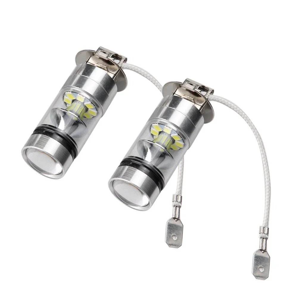 2Pcs H3 6000K 100W LED 20-SMD High Power Fog Driving DRL Light Bulbs
2Pcs H3 6000K 100W LED 20-SMD High Power Fog Driving DRL Light Bulbs