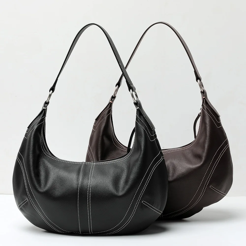 Top-grain Cowhide Ladies' Tote Armpit Bag Genuine Leather Soft Leather Single-shoulder Designer Luxury Bag
Top-grain Cowhide Ladies' Tote Armpit Bag Genuine Leather Soft Leather Single-shoulder Designer Luxury Bag