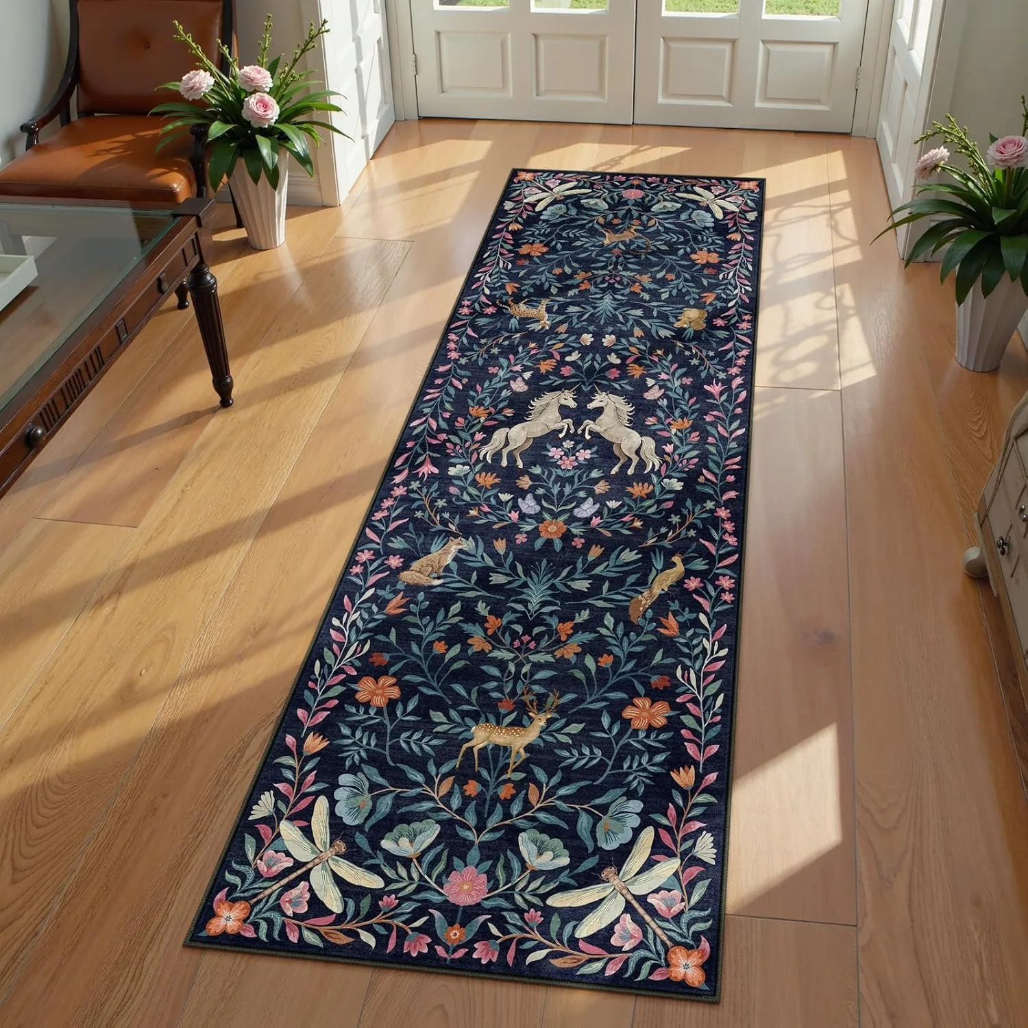 Runner Rug Non-slip Soft Machine Washable Easy To Fold Floor Mat Retro Unicorn Flowers Corridor Carpet Long Size Home Decor Mats
Runner Rug Non-slip Soft Machine Washable Easy To Fold Floor Mat Retro Unicorn Flowers Corridor Carpet Long Size Home Decor Mats