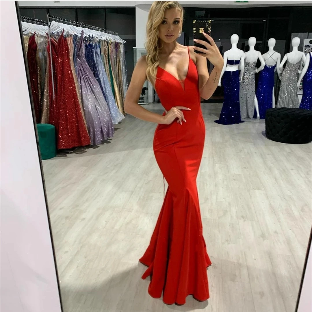 Custom Color vestidos de noche Sexy Long Mermaid Evening Dresses V-Neck Floor Length Prom Gowns Party robe de soirée femme
Custom Color vestidos de noche Sexy Long Mermaid Evening Dresses V-Neck Floor Length Prom Gowns Party robe de soirée femme