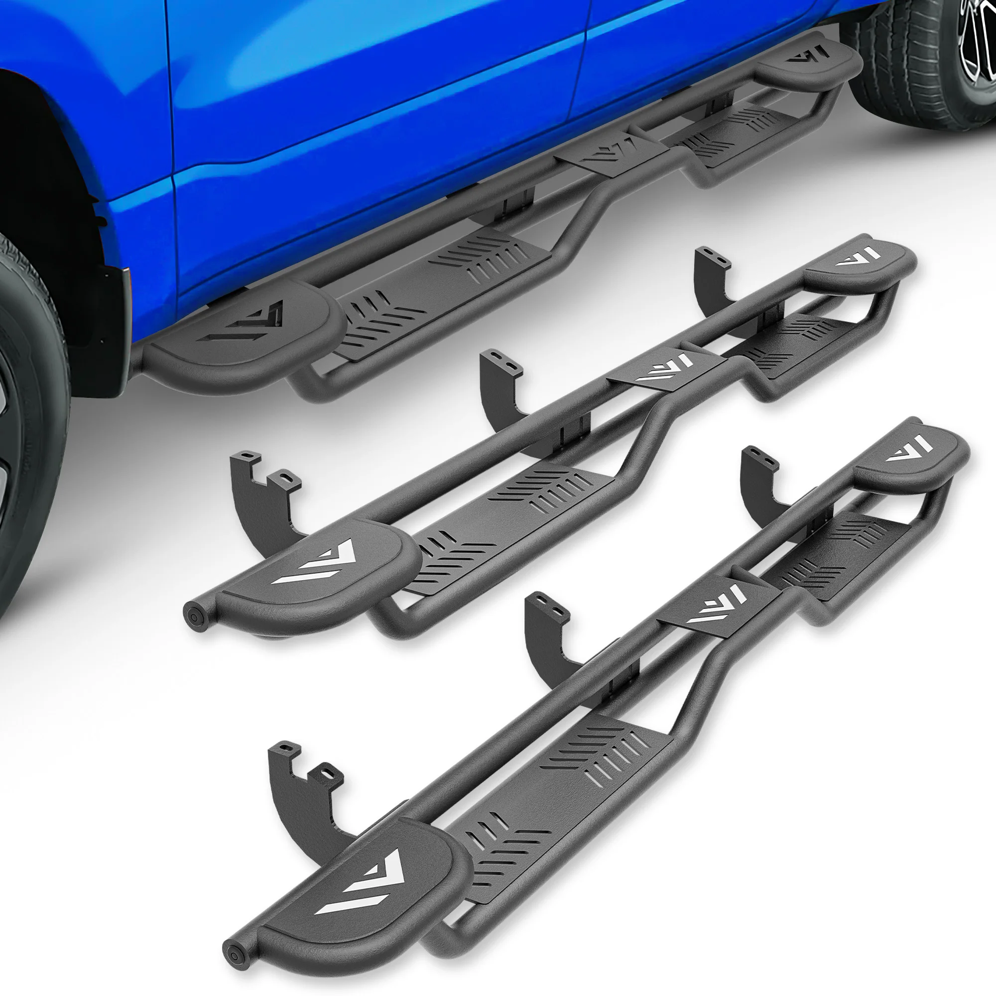Three Raised Steps Running Boards with Heavy-Duty Carbon Steel for 2024 2025 2026 Toyota Tacoma Double Cab & Crew Cab
Three Raised Steps Running Boards with Heavy-Duty Carbon Steel for 2024 2025 2026 Toyota Tacoma Double Cab & Crew Cab