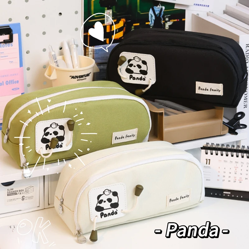 Cute Canvas Pencil Bag Cartoon Panda Pencil Case Zipper Stationery Storage Bag Large Capacity Pen Bag School Office Supplies New
Cute Canvas Pencil Bag Cartoon Panda Pencil Case Zipper Stationery Storage Bag Large Capacity Pen Bag School Office Supplies New