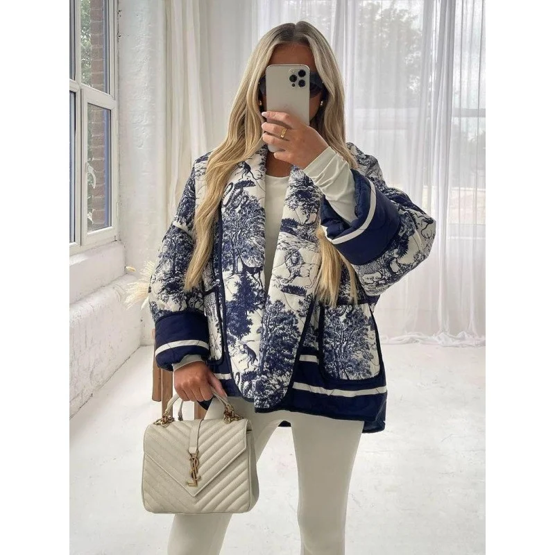 Faionable Printed Double ket Cotton Jaet Women's Autumn Winter Knitted Coat Regular Thin No Brand Registered
Faionable Printed Double ket Cotton Jaet Women's Autumn Winter Knitted Coat Regular Thin No Brand Registered