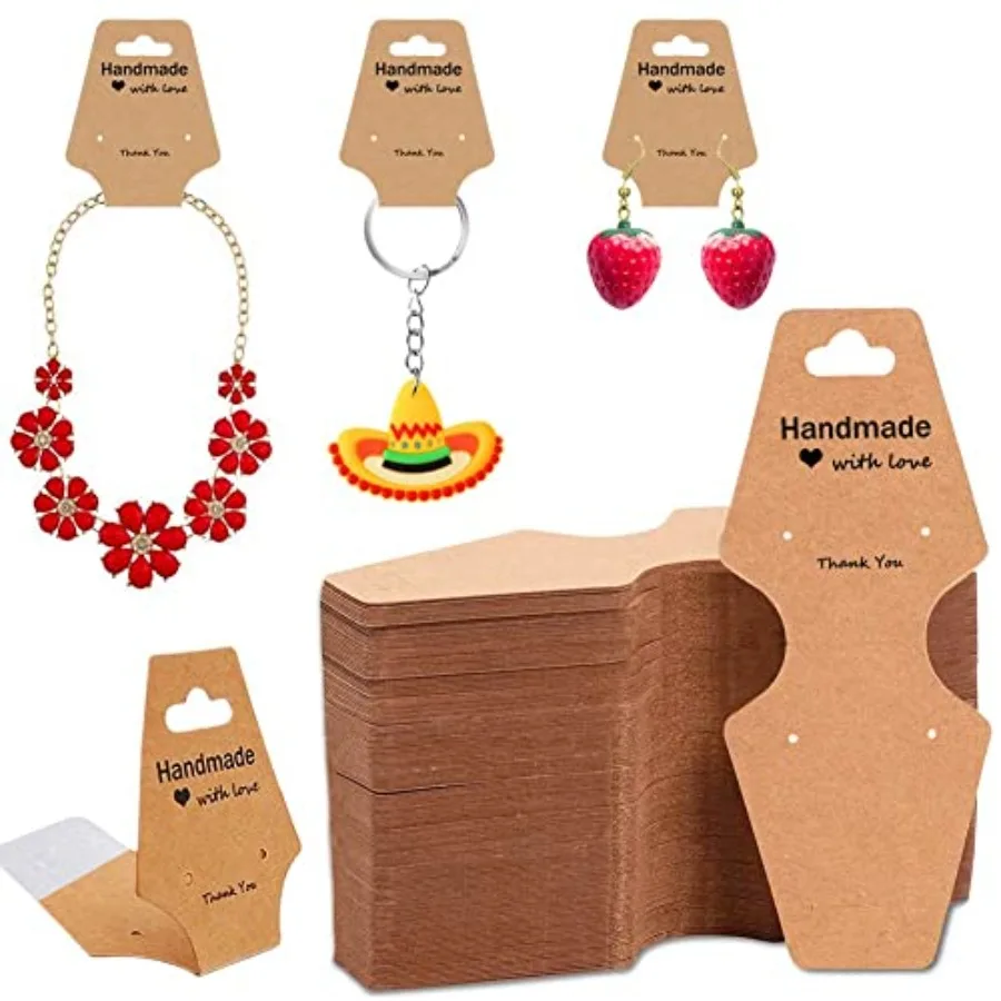 100PCS Jewelry Packaging for Small Business Self Adhesive Bracelet Display Cards, Sturdy Kraft Paper Necklace Holder Tags Card
100PCS Jewelry Packaging for Small Business Self Adhesive Bracelet Display Cards, Sturdy Kraft Paper Necklace Holder Tags Card