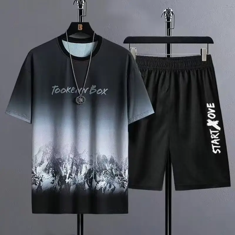 2026 Suits for men Gradient tracksuit Short Sleeve Tees Shorts Set Men Sporty Two-piece man Tshirt Outfit Stylish Clothing top
2026 Suits for men Gradient tracksuit Short Sleeve Tees Shorts Set Men Sporty Two-piece man Tshirt Outfit Stylish Clothing top