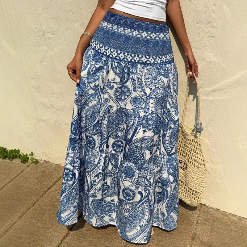 European and American Women's Clothing New Style Vacation Casual Bohemian Print Midi Skirt Long Skirt
European and American Women's Clothing New Style Vacation Casual Bohemian Print Midi Skirt Long Skirt