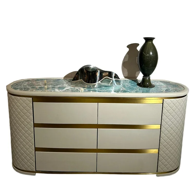 Solid wood dining side cabinet Stainless steel leather designer locker, chest cabinet, storage cabinet, six chest cabinets
Solid wood dining side cabinet Stainless steel leather designer locker, chest cabinet, storage cabinet, six chest cabinets