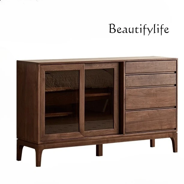 North American black walnut dining side cabinet Nordic solid wood home locker living room wall glass tea cabinet
North American black walnut dining side cabinet Nordic solid wood home locker living room wall glass tea cabinet