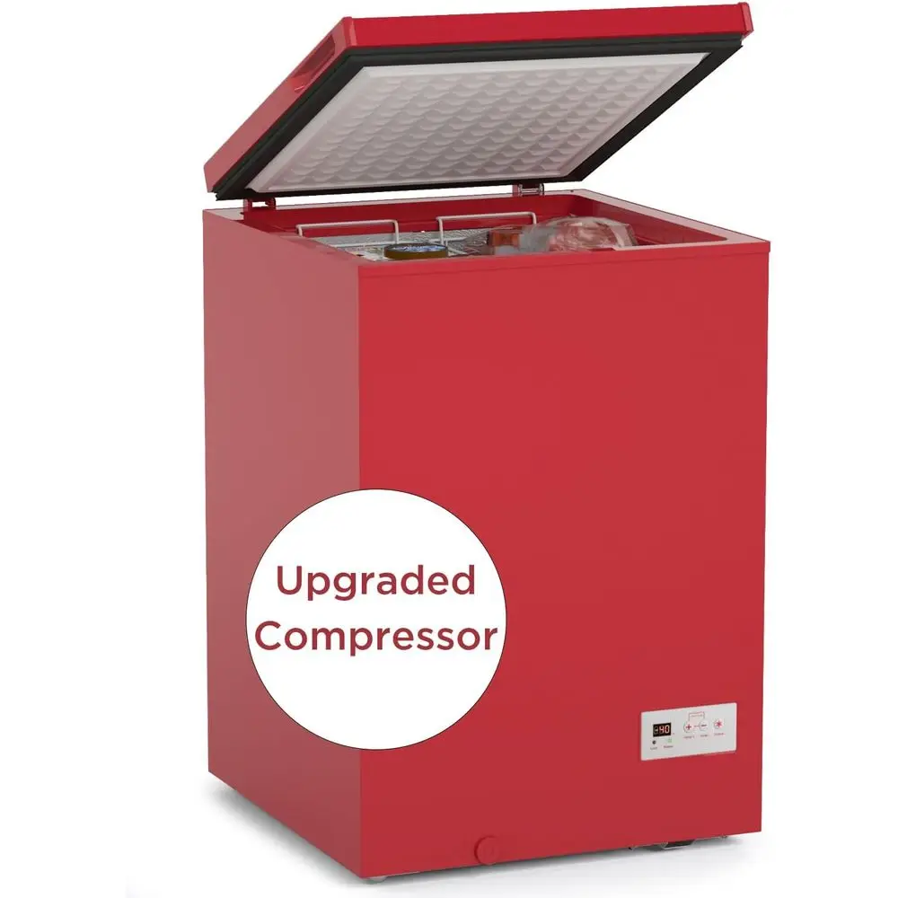 3.5 Cu. Ft. Deep Freezer with 2 Removable Baskets for Ice Cream, Seafood, Meat, and Long-Term Frozen Storage (Red)
3.5 Cu. Ft. Deep Freezer with 2 Removable Baskets for Ice Cream, Seafood, Meat, and Long-Term Frozen Storage (Red)