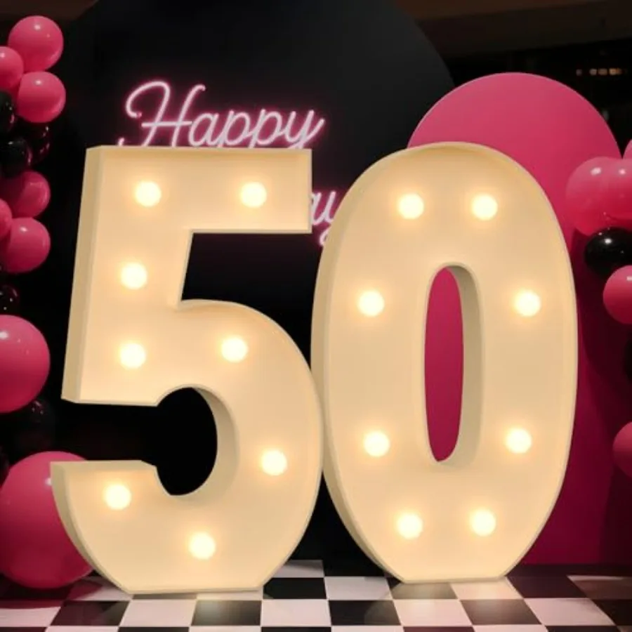 3Feet Marquee Numbers 50, Light up Numbers for 50 Birthday Decoration, Large Light Up for 50 Years Old Birthday Party, Annivers
3Feet Marquee Numbers 50, Light up Numbers for 50 Birthday Decoration, Large Light Up for 50 Years Old Birthday Party, Annivers