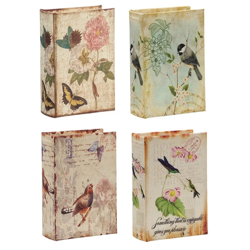4-Piece Book Boxes with Bird, Flower, and Handwritten Patterns, 5.5x4x2 Inches
4-Piece Book Boxes with Bird, Flower, and Handwritten Patterns, 5.5x4x2 Inches
