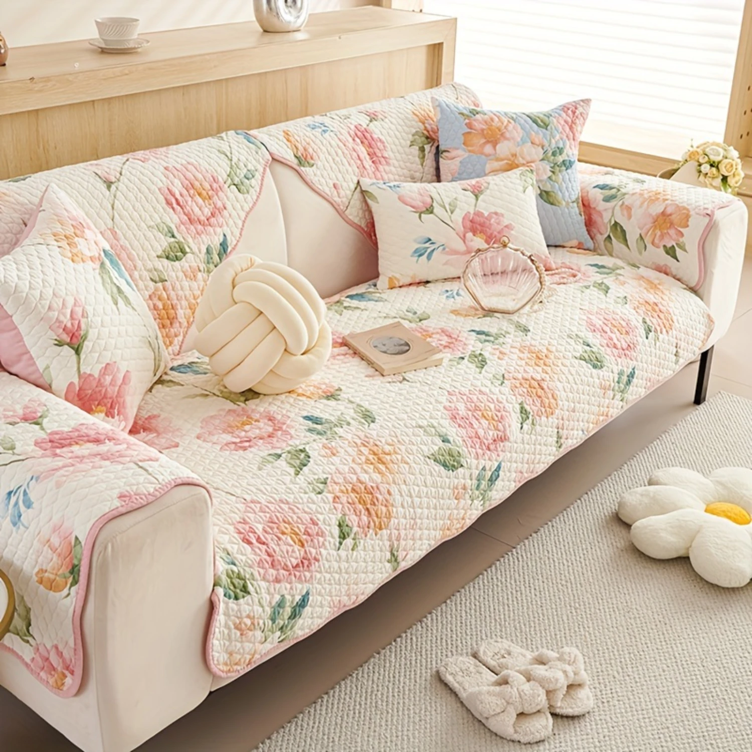 Embroidered Cotton Quilted Sofa Cover - Non-Slip, Machine Washable, Multi-Size Compatible Including Armchair, Loveseat, 3-Seater
Embroidered Cotton Quilted Sofa Cover - Non-Slip, Machine Washable, Multi-Size Compatible Including Armchair, Loveseat, 3-Seater