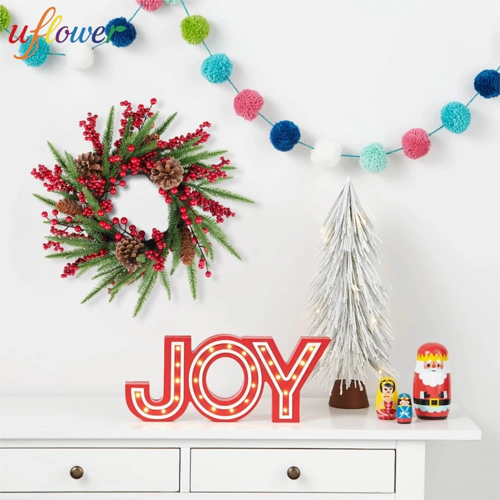 48cm Christmas Wreath Red Berry Vine Christmas Decoration Front Door Wreath Pinecone Decor Garden Wall Door Home Party Decor
48cm Christmas Wreath Red Berry Vine Christmas Decoration Front Door Wreath Pinecone Decor Garden Wall Door Home Party Decor