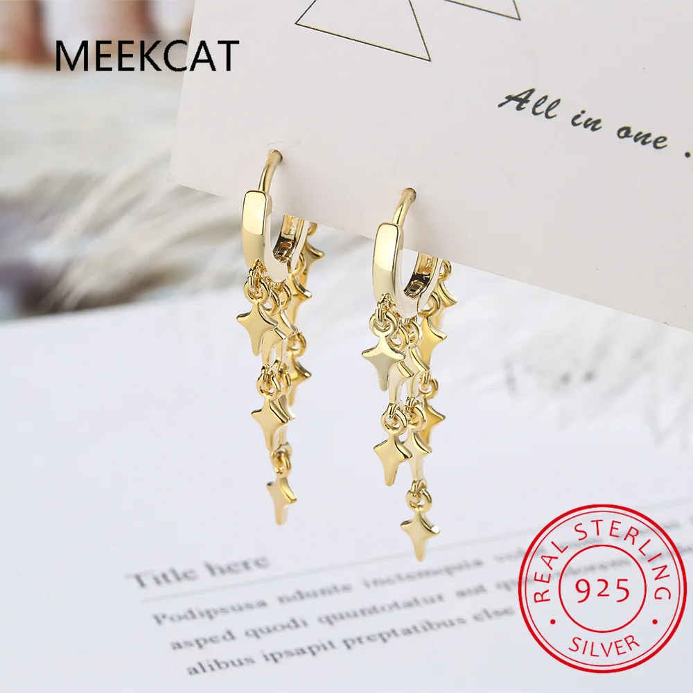 925 Sterling Silver Sparkling Star Long Tassel Hoop Earrings Trendy Party Lightning Ear Buckle For Women Fine Jewelry Huggies
925 Sterling Silver Sparkling Star Long Tassel Hoop Earrings Trendy Party Lightning Ear Buckle For Women Fine Jewelry Huggies