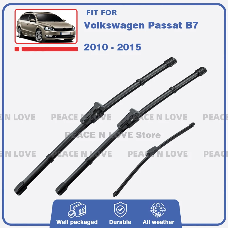 Front & Rear Wiper Blades Set For VW Volkswagen Passat B7 Wagon 3PC 2010 - 2015 Windshield Brushes Windscreen Car Accessories
Front & Rear Wiper Blades Set For VW Volkswagen Passat B7 Wagon 3PC 2010 - 2015 Windshield Brushes Windscreen Car Accessories