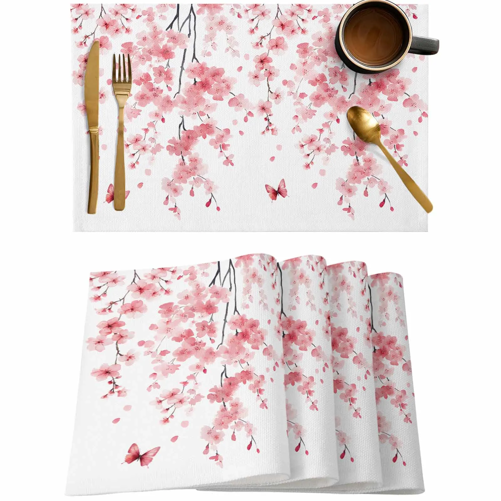 Pink Peach Blossoms Flowers Branches Butterflies Kitchen Tableware Cup Bottle Placemat Coffee Pads 4/6pcs Desktop Mats
Pink Peach Blossoms Flowers Branches Butterflies Kitchen Tableware Cup Bottle Placemat Coffee Pads 4/6pcs Desktop Mats