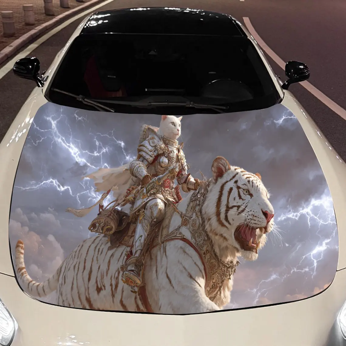 Thunderous Warrior-and-Tiger Car Hood Stickers - Self-Adhesive, Waterproof and Durable Vinyl Wrap, Decorate And Protect Your Car
Thunderous Warrior-and-Tiger Car Hood Stickers - Self-Adhesive, Waterproof and Durable Vinyl Wrap, Decorate And Protect Your Car